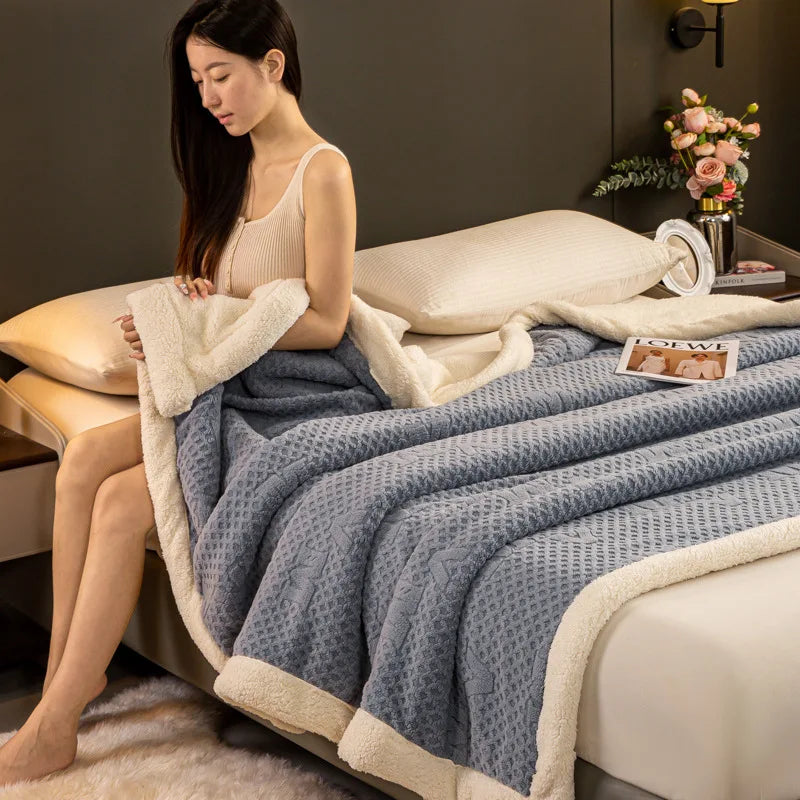 DecorBites™ Cozy Warmth Velvet Autumn Sleep Blanket