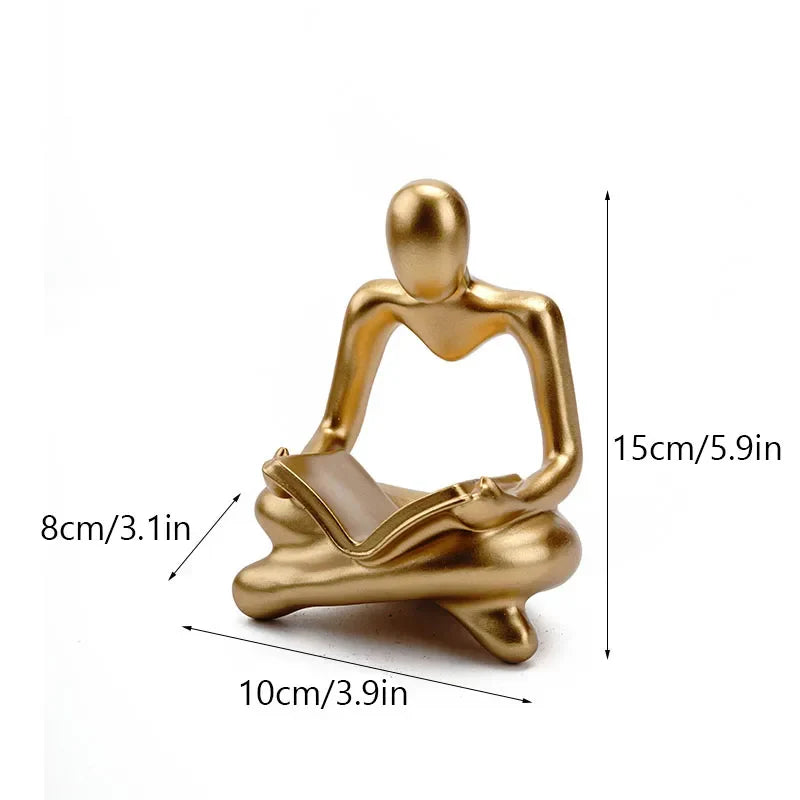 DecorBites™ Abstract Resin Book Figurines for Home Office Decor