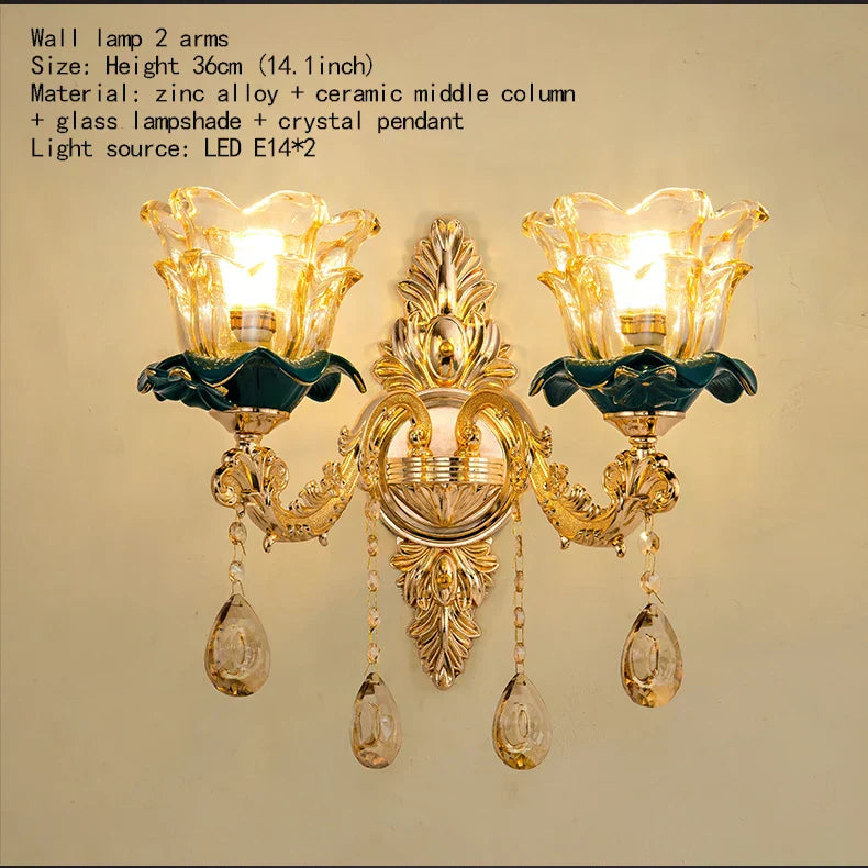 Decorbites™ Dunkelblaues Kristall-Lüster, Vintage-Stil Deckenleuchte für Wohnzimmer, Schlafzimmer, Villa