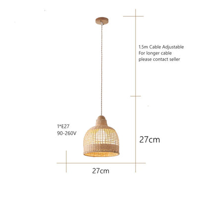 Decorbites™ Bambus-Pendantlampen im handgefertigten natürlichen Wabi-Sabi-Stil für Zuhause, Esszimmer, Bartheke