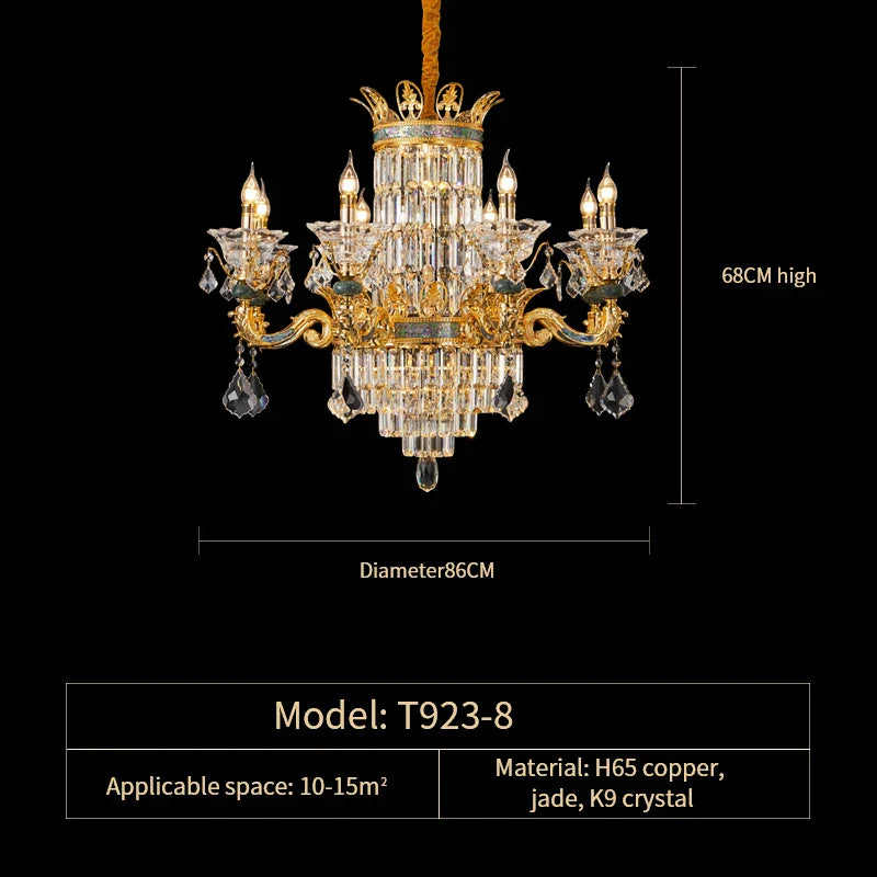 Copper Crystal Chandelier 34-Head D163cm
