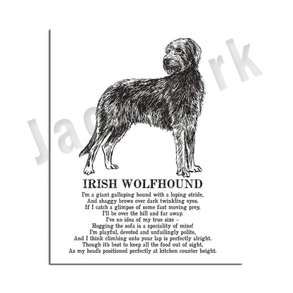 Decorbites™ Gemütliche Hunde-Kollektion: Hundepoesie-Poster mit Lhasa, Schäferhund, Terrier, Bulldogge, Tibetischer, Yorkie