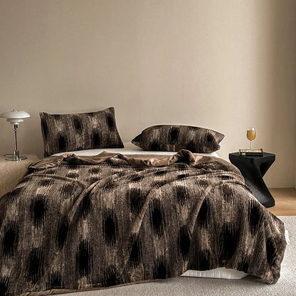 DecorBites™ Cosy Faux Rabbit Plush Blanket in Milk Velvet for Single Sofa Decoration & Napping