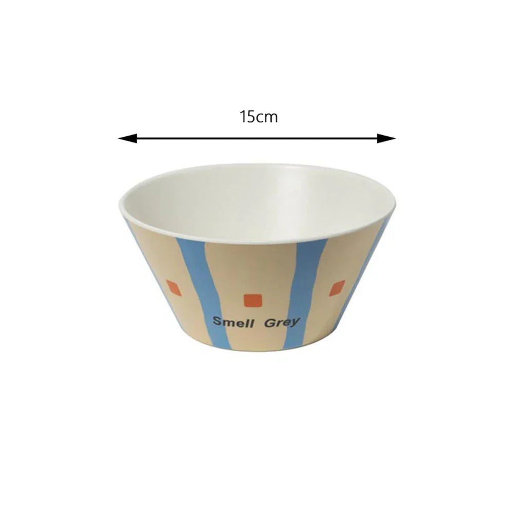 Decorbites™ Koreanischer Stil Rundes Essensgeschirr aus Bambusfaser für Desserts, Früchte und Kuchen