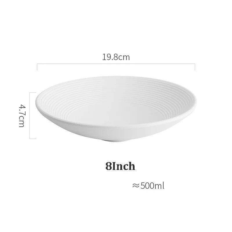 DecorBites™ Frosted Glaze Ceramic Soup Noodle Bowl - Set of 4