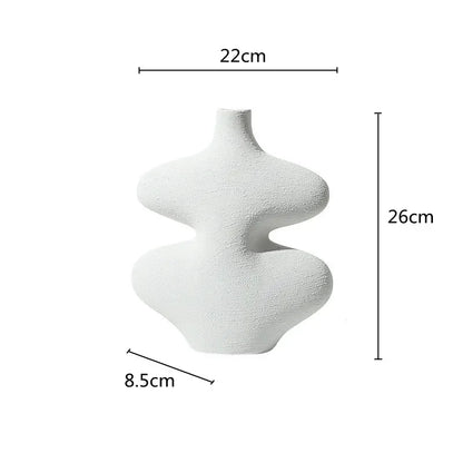 DecorBites™ Geometric Ceramic Vase Set Black White Crafts Home Decor Flower Arrangement