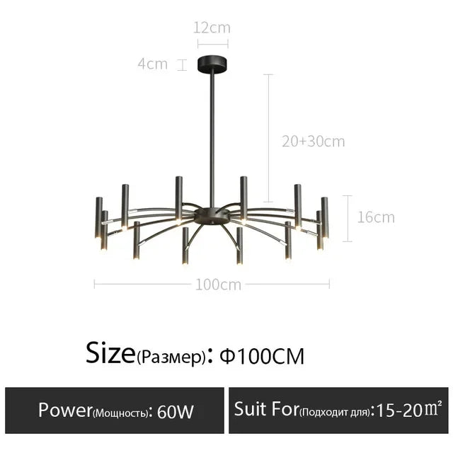 Minimalist Metal G9 Pendant Chandelier