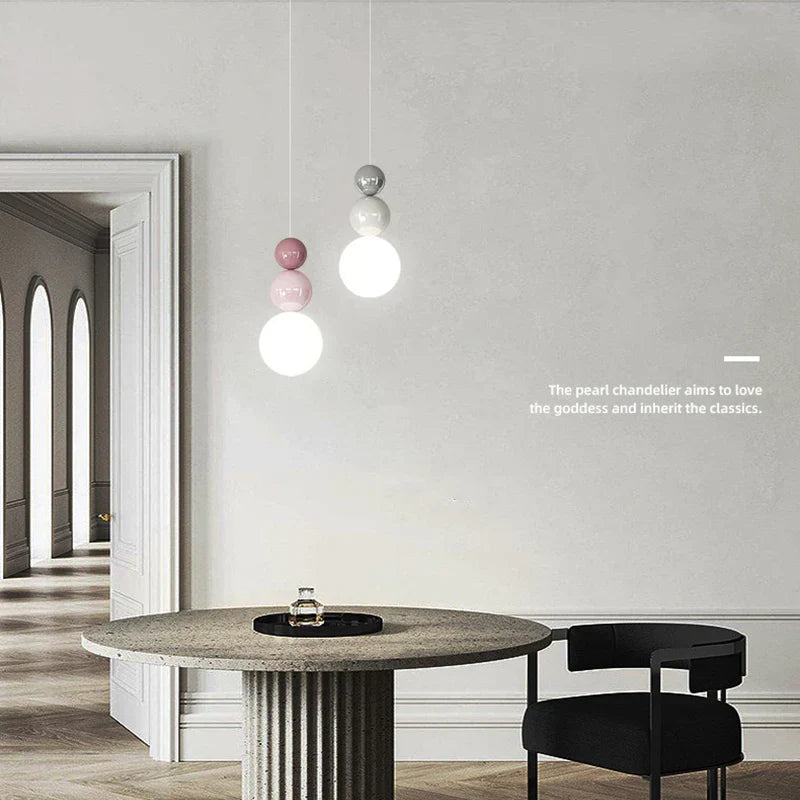 DecorBites™ Cream Nordic LED Pendant Light: Modern Hanging Lamp for Stylish Indoor Room Decor