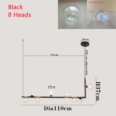 Decorbites™ Doppeltes Glas-Schirm-Hängeleuchte: Nordisches minimalistisches Design, LED-Lampe für Wohnzimmer, Restaurant