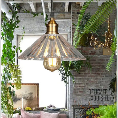 Decorbites™ Clear Stripe Vintage Glas Hängelampe - Luxuriöser Kristallleuchter für Loft-Essbereich-Dekoration