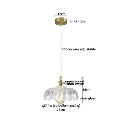 Decorbites™ Japanischer Stil LED-Hängeleuchte Kupferglas Hängelampe