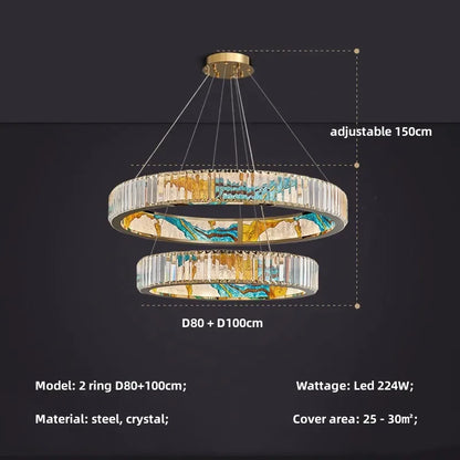 Decorbites™ Circle Stahl LED Pendelleuchter, Moderne dimmbare Beleuchtung für Wohnzimmer und Heimdekoration