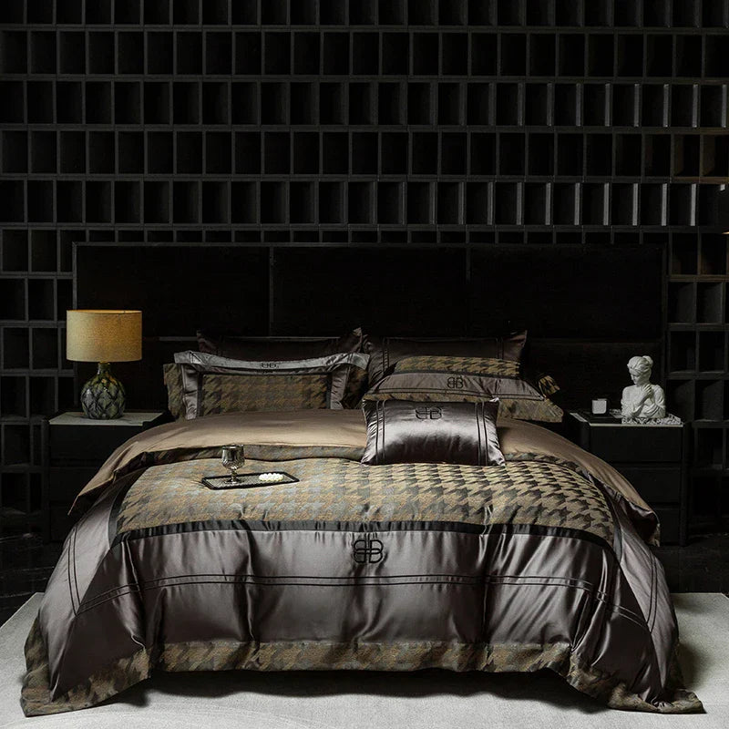 Decorbites™ Luxus-Brokat-Jacquard-Bettwäsche-Set mit ägyptischer Baumwolle und Stickerei
