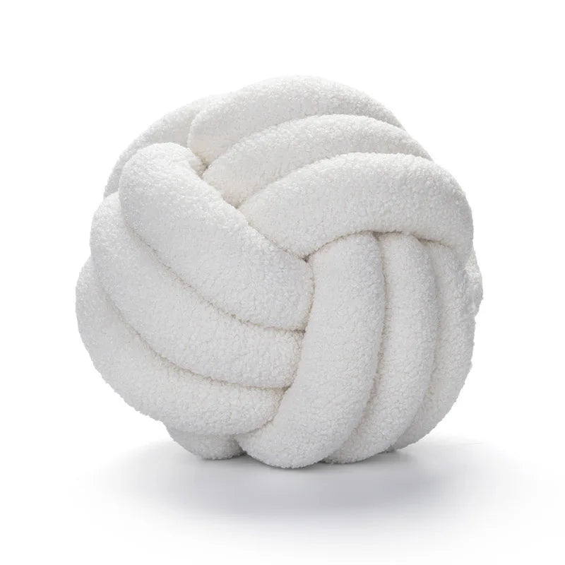Decorbites™ Handgefertigtes Geknüpftes Bouclé-Rund-Plüschkissen Braun