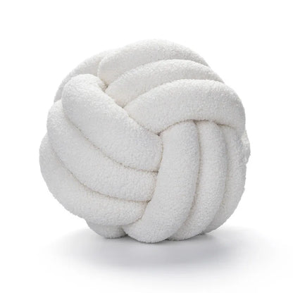 Decorbites™ Handgefertigtes Geknüpftes Bouclé-Rund-Plüschkissen Braun