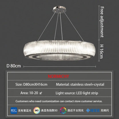 DecorBites™ Crystal LED Ceiling Pendant Chandelier for Modern Luxury Living Room Décor