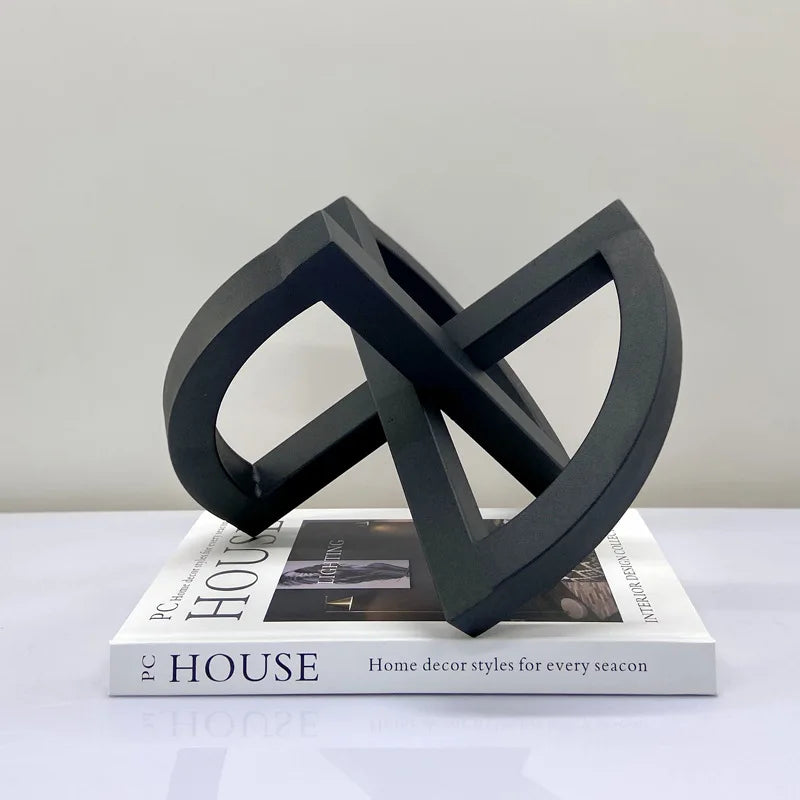 Decorbites™ Geometrisches ausgehöhlteres schwarzes Ornament Abstrakte Heimdekoration Handwerkskunst