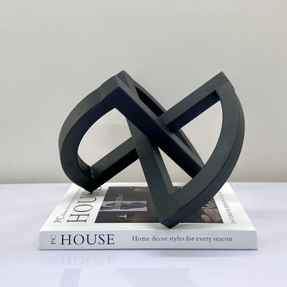Decorbites™ Geometrisches ausgehöhlteres schwarzes Ornament Abstrakte Heimdekoration Handwerkskunst