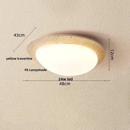 DecorBites™ LED Ceiling Light Fixture Yellow Stone White PE Shade Plafond Lamp