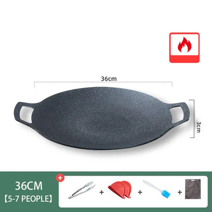 Decorbites™ Koreanisches BBQ-Grillpfanne: Runde Antihaft-Außenhähnchenpfanne für Camping & Reisen