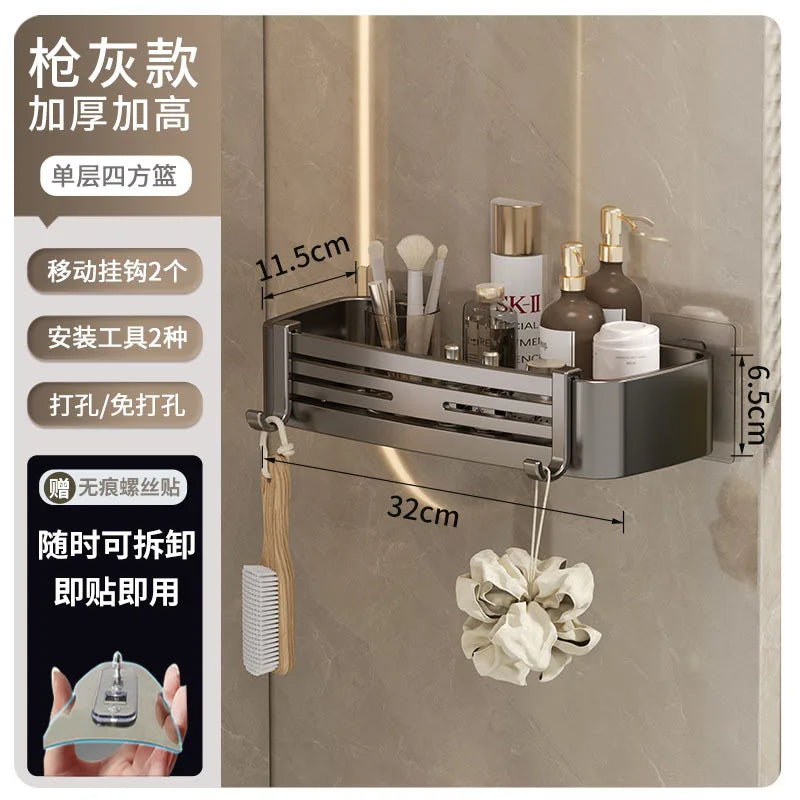 DecorBites™ Corner Shelf Organizer: Wall Mounted Storage Rack for Bathroom and Kitchen