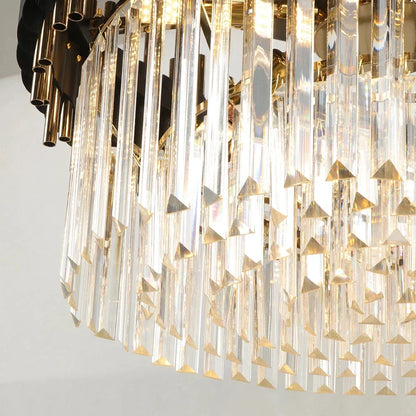 Decorbites™ Gold Schwarz Kristall Deckenleuchter - Runder LED-Hängeleuchter für Wohnzimmerbeleuchtung