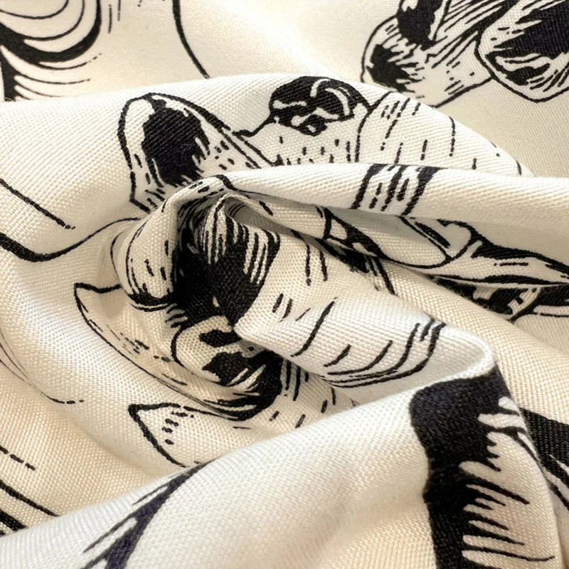 Decorbites™ Korean Black White Hepburn Style Bettwäsche-Set mit Spitzen-Spannbettlaken-Set