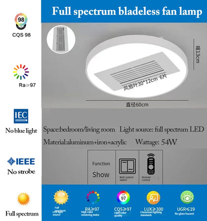 Decorbites™ LED-blattloser Deckenventilator mit Fernbedienung für modernes Wohnzimmer