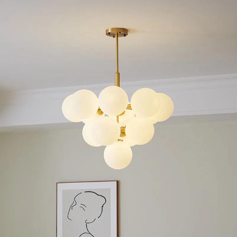 Decorbites™ Glas-Kugeln-Kronleuchter: Moderne Gold-Hängebeleuchtung für Wohnzimmer und Essbereich