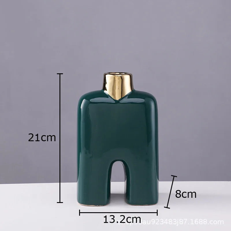 Gold Ceramic Desk Vase