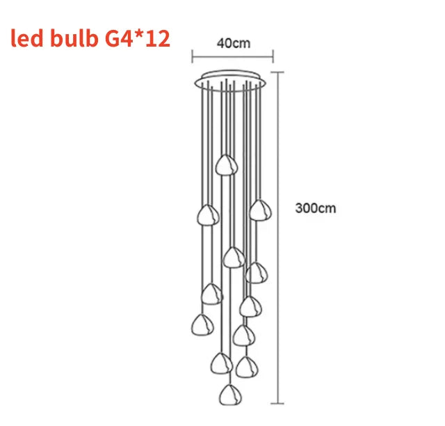 DecorBites™ Crystal Ball Nordic LED Chandelier - Modern Staircase Decorative Lighting