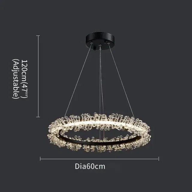 Decorbites™ Kristall-Gold-Ring-LED-Kronleuchter für die Heimdekoration im luxuriösen Wohnzimmer, Esszimmer und Schlafzimmer