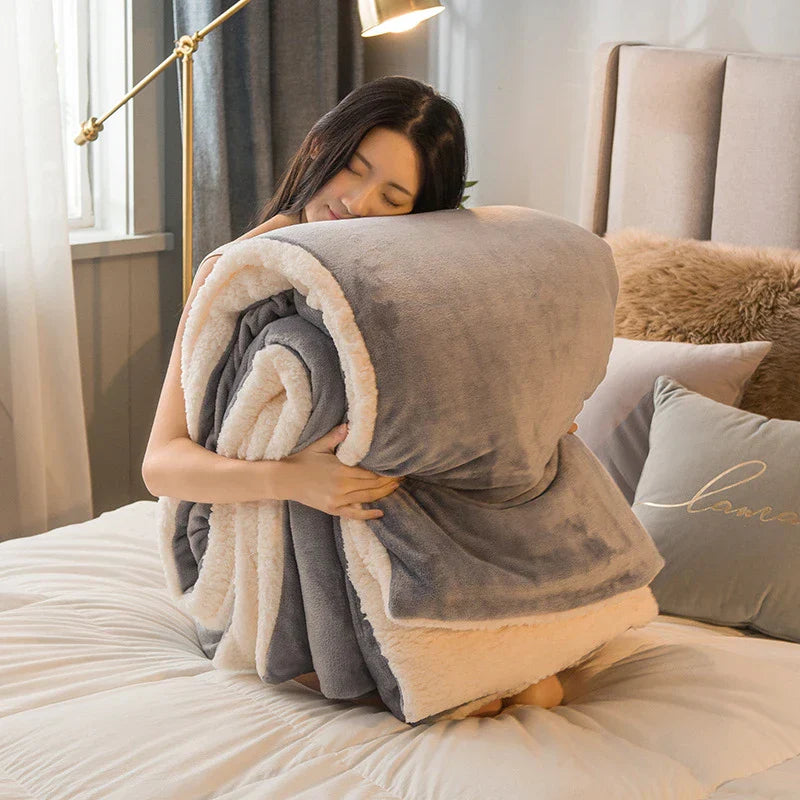 Decorbites™ Gemütliche Flanell-Bettwäsche für Doppelbett - Herbst Winter Wärme Decke Quilt