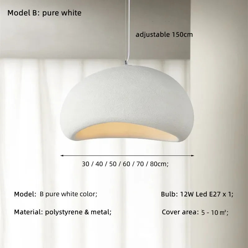 DecorBites™ Creamy Style Wabi Sabi Chandelier Stairs Nordic Led Pendant Lights