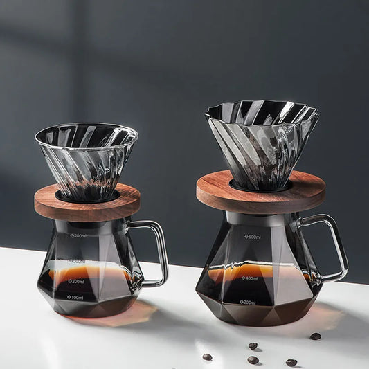 Decorbites™ Diamantglas-Kaffeekanne mit wiederverwendbarem Filterbecher