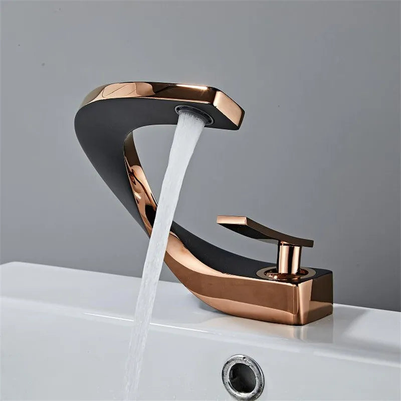 Gold White Basin Faucet