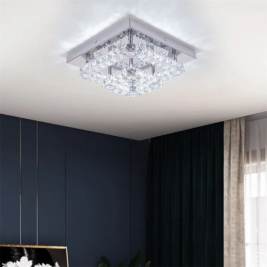 Decorbites™ Kristall-LED-Deckenleuchte Plafon-Kronleuchter Edelstahl-Leuchte