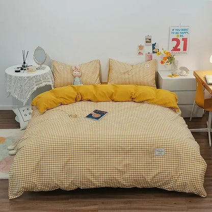 Decorbites™ Japanisches Gittermuster-Bettwäsche-Set für alle Jahreszeiten, Queen/King-Größe Steppdecke