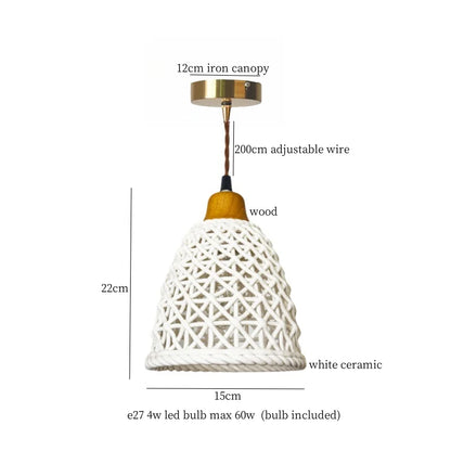 DecorBites™ French Minimalism Ceramic LED Pendant Light for Home Decor