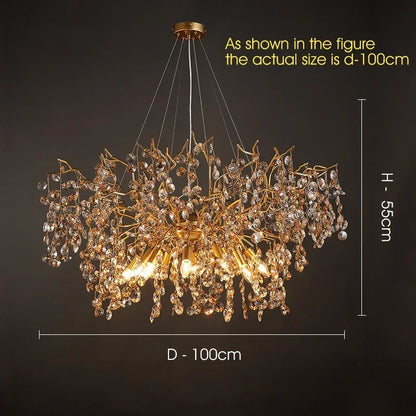 Decorbites™ Kristall-LED-Kronleuchter 60/80/100 cm Goldenes Luxus-Licht für Ess- und Wohnzimmer