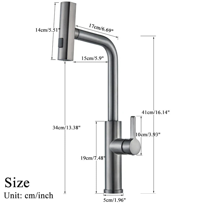 Decorbites™ 3-Funktionen-Küchenarmatur - Flexibler herausziehbarer Mischbatterie mit 360° Drehsprüher