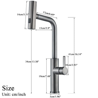 Decorbites™ 3-Funktionen-Küchenarmatur - Flexibler herausziehbarer Mischbatterie mit 360° Drehsprüher