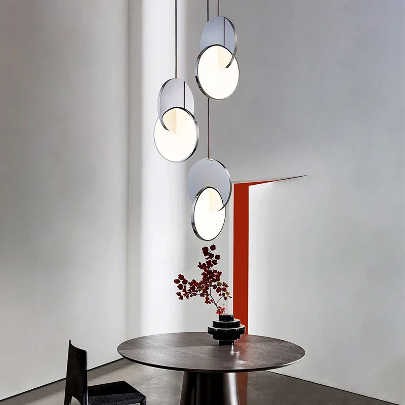 DecorBites™ Geometric Circle Gold Iron Pendant Light Chandelier