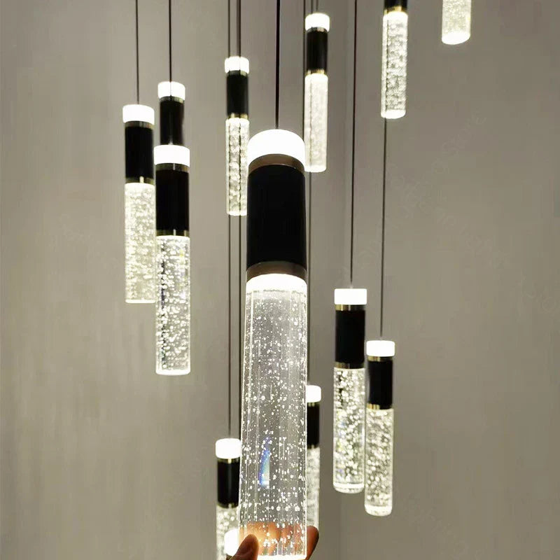 Decorbites™ Zylinder-Kristall-Lüster: Moderne Villa-Wohnzimmerlampe für stilvolle Interieurs.