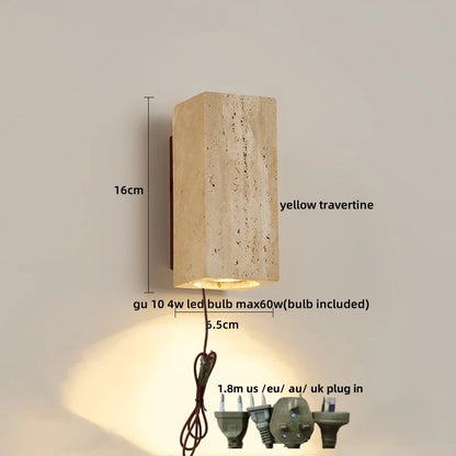 Decorbites™ LED-Wandleuchten für Esszimmer, Treppe, Schlafzimmer, Stein, Terrazzo, Holz – Wabi-Sabi-Ästhetik