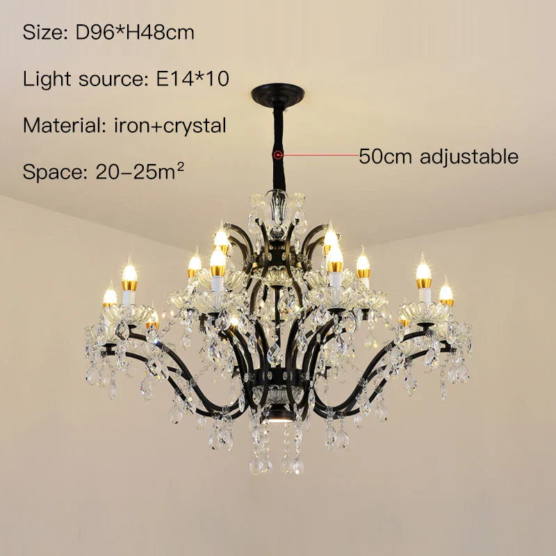 Decorbites™ Kristallkerzenleuchter-Beleuchtung: Schwarze Pendelleuchten für Esszimmer, Küche & Landhausstil