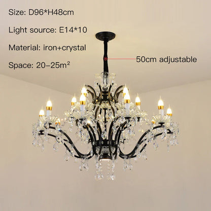 Decorbites™ Kristallkerzenleuchter-Beleuchtung: Schwarze Pendelleuchten für Esszimmer, Küche & Landhausstil