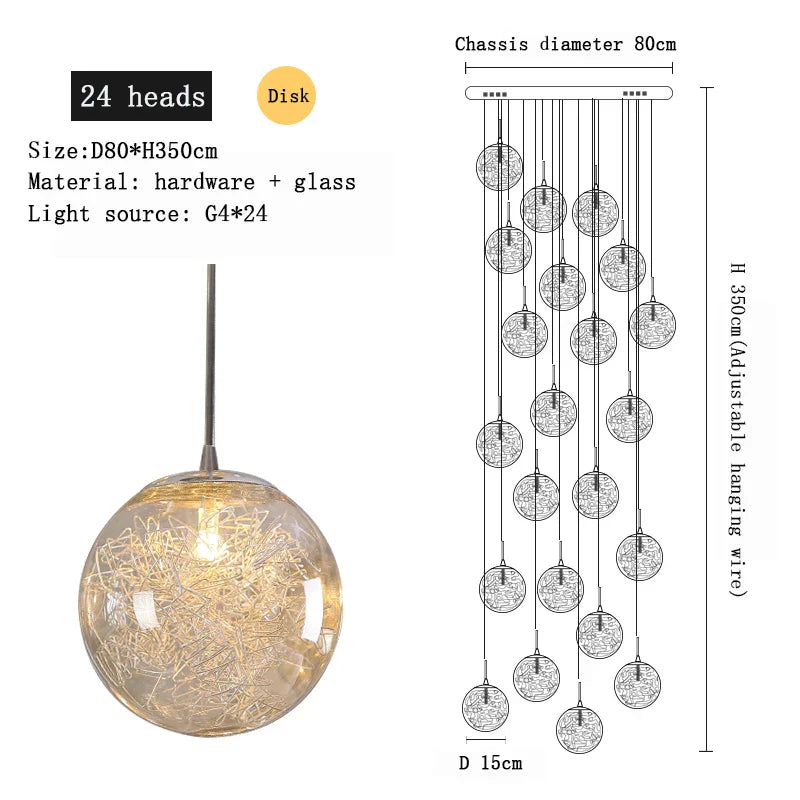 Decorbites™ Kristall-Deckenleuchter für modernes Loft-Wohnzimmer, Zuhause, Hotel, Küche, Schlafzimmer-Beleuchtung