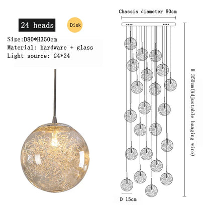 Decorbites™ Kristall-Deckenleuchter für modernes Loft-Wohnzimmer, Zuhause, Hotel, Küche, Schlafzimmer-Beleuchtung
