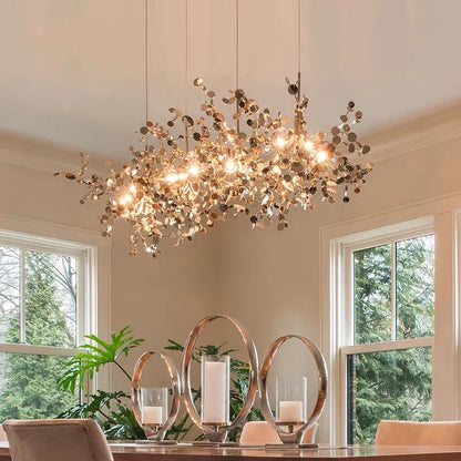 Decorbites™ Blatt-Sequinen-Deckenleuchter für modernes Wohnzimmer, Restaurant, Bar oder Esstisch